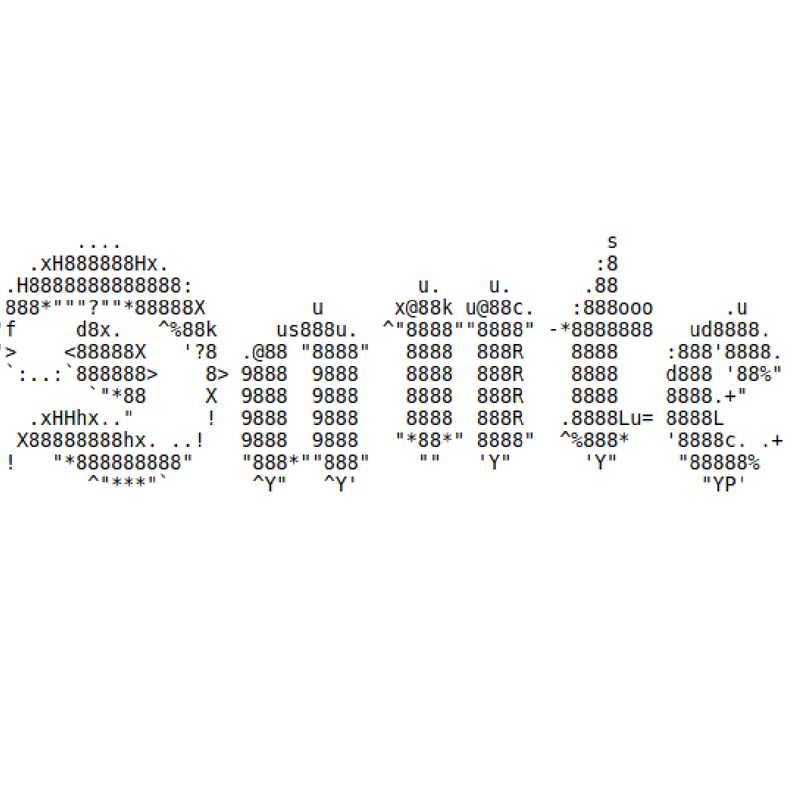 Dante spelled out with ASCII